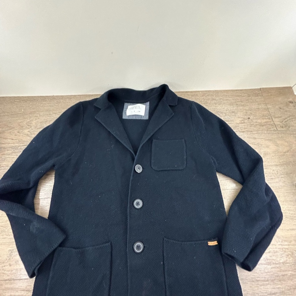 Zara Boys Classic Navy Knit Cardigan